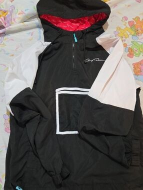 Danny Duncan Hooded Windbreaker Pullover Mens L Merch Pocket Athletic Black